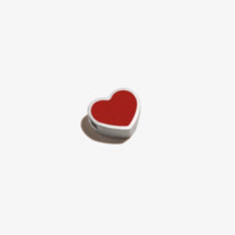 Alex and Ani Red Heart Charm with Silver Accents